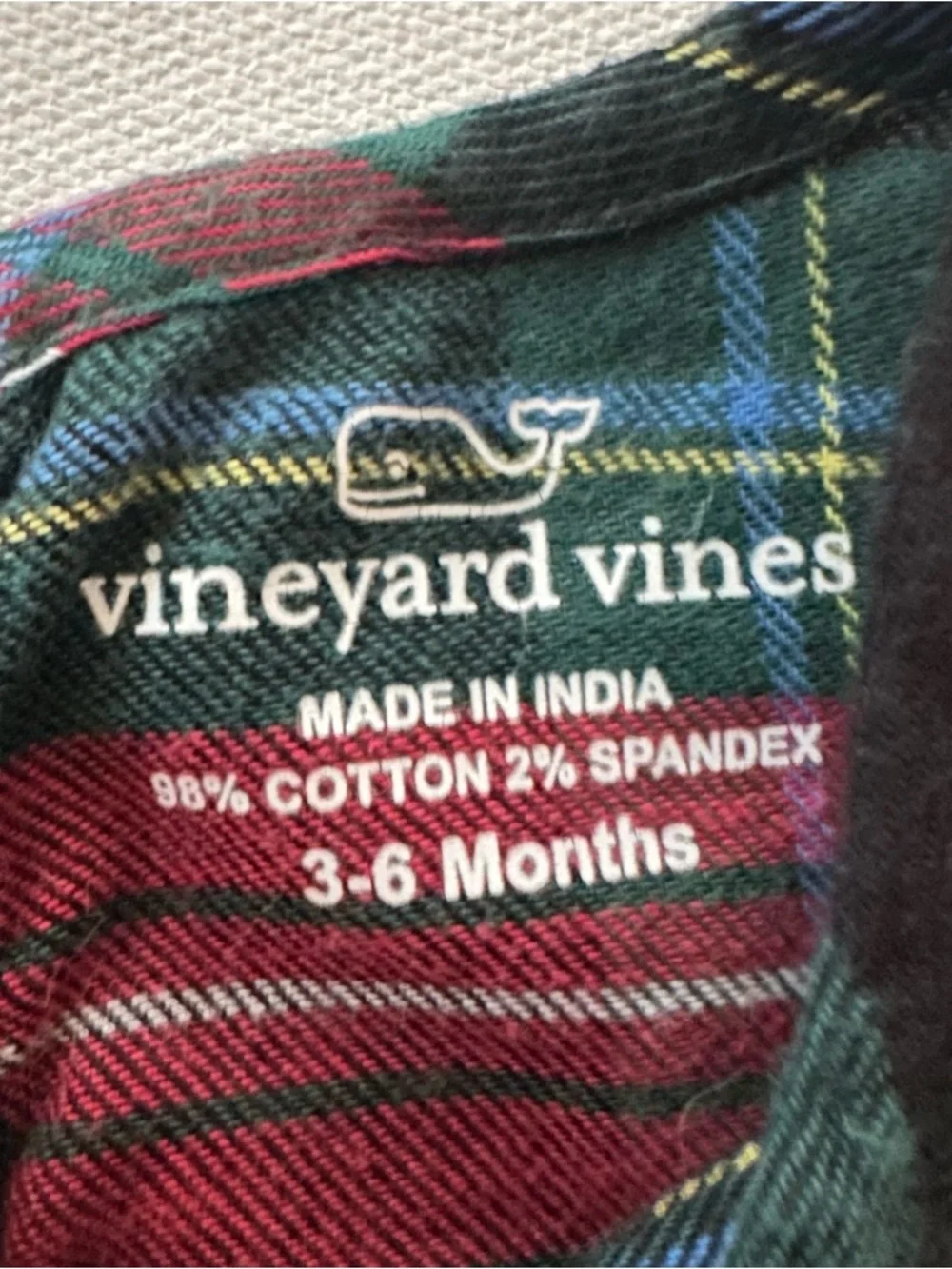Vineyard Vines 3-6 Months Baby Girl Red Plaid Flannel Dress Holiday Christmas